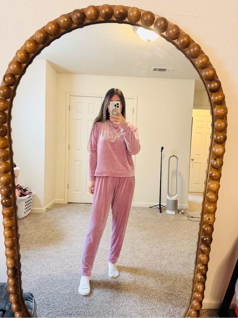 Juicy Couture Dusty Pink Velour Rhinestone Lounge Set Size M - Picture 1 of 3